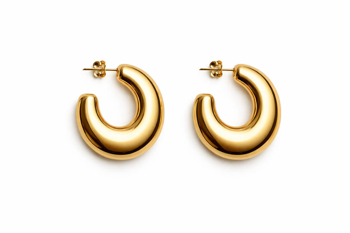 Ασημί σκουλαρίκια Luna Silver Hoops