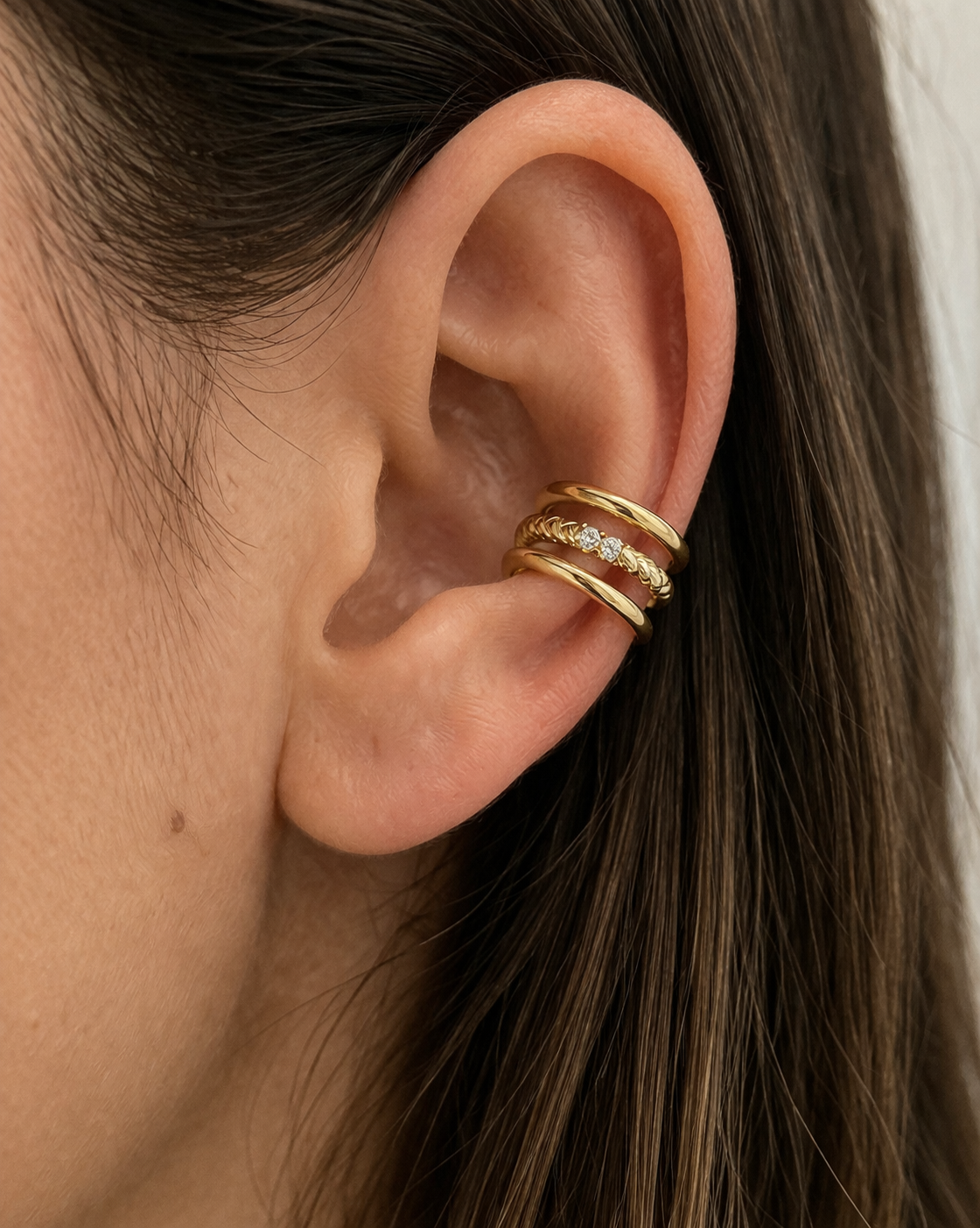 Γυναικείο Ear Cuff Gold Crystal Wrap