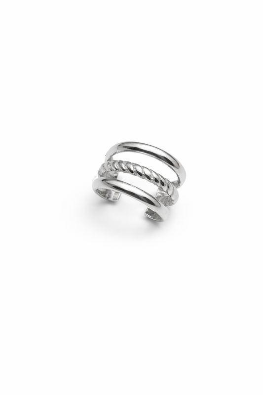 Γυναικείο Ear Cuff Silver Crystal Wrap