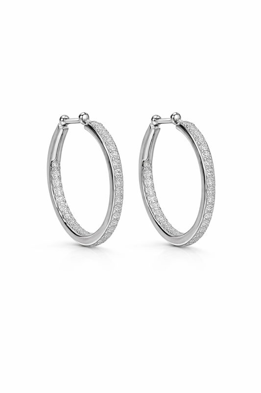 Γυναικεία Σκουλαρίκια Hoop Crystal Silver