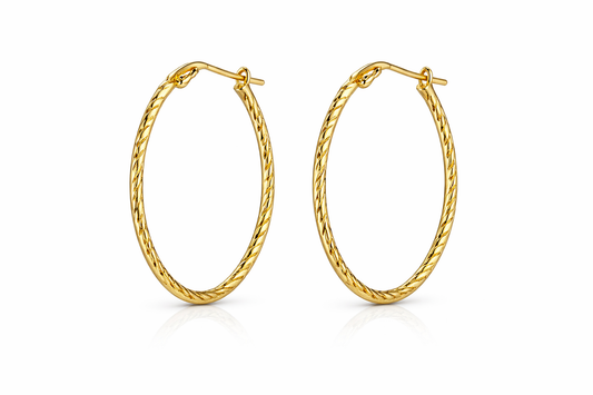Χρυσά Σκουλαρίκια Κρίκοι Twisted Gold Hoops