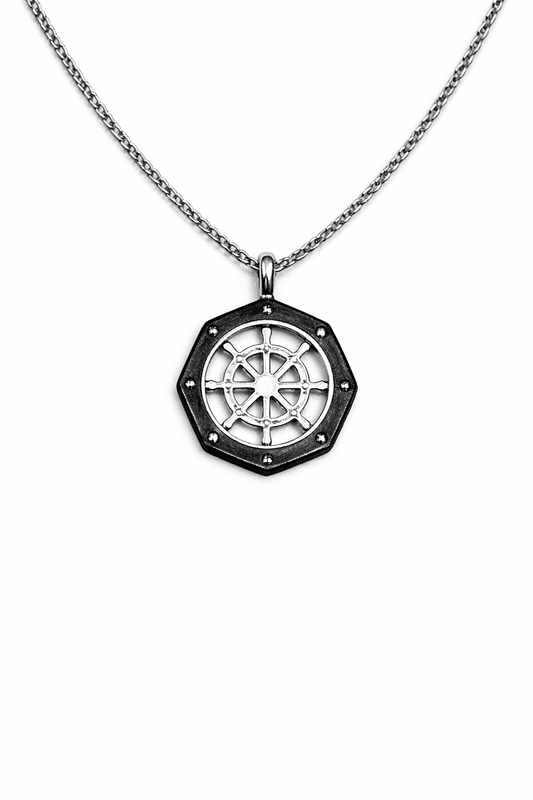 Ανδρικό Κολιέ Compass Wheel Steel