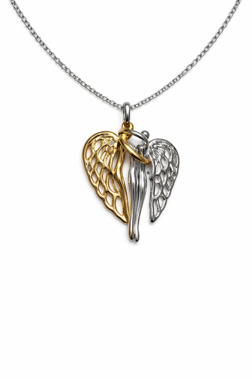Γυναικείο Κολιέ Angel Wings Duo Gold & Silver