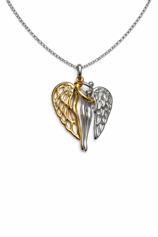 Γυναικείο Κολιέ Angel Wings Duo Gold & Silver