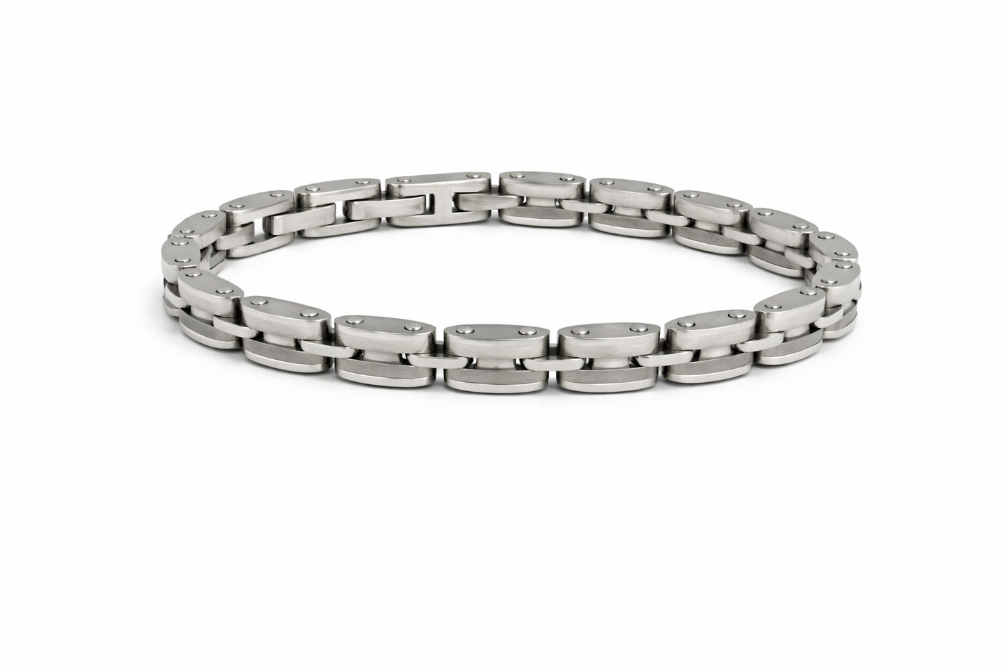 Ανδρικό Βραχιόλι Ασημί Steel Chain Silver Detail